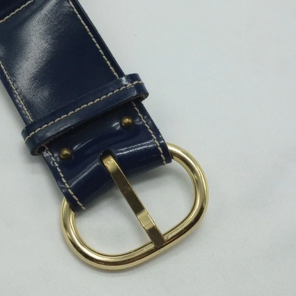 Vintage Handmade Red White and Blue Leather Calderon Belt